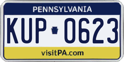 PA license plate KUP0623