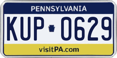 PA license plate KUP0629