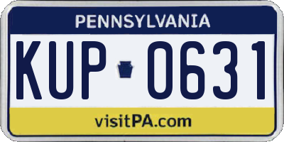 PA license plate KUP0631