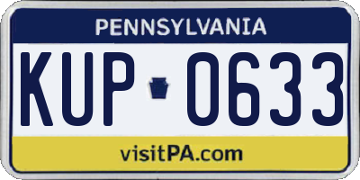 PA license plate KUP0633