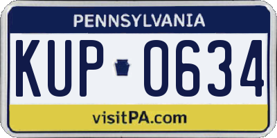 PA license plate KUP0634