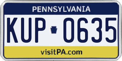 PA license plate KUP0635