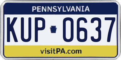 PA license plate KUP0637