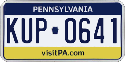 PA license plate KUP0641