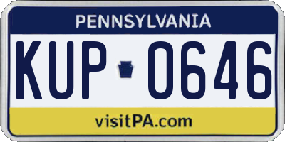 PA license plate KUP0646
