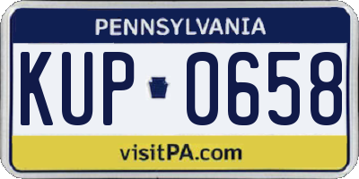 PA license plate KUP0658