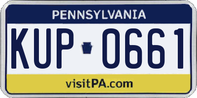 PA license plate KUP0661