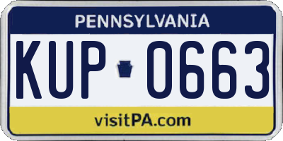 PA license plate KUP0663