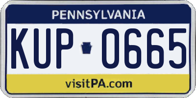 PA license plate KUP0665