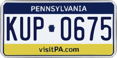PA license plate KUP0675