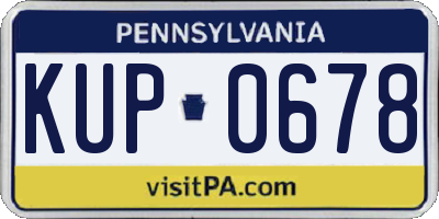PA license plate KUP0678