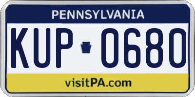 PA license plate KUP0680