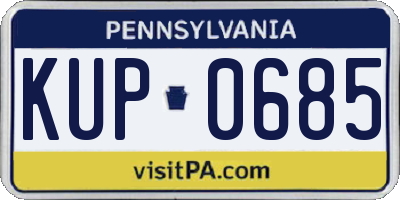 PA license plate KUP0685