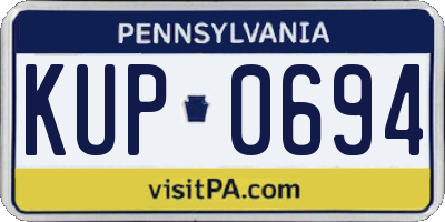 PA license plate KUP0694
