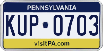 PA license plate KUP0703