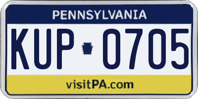 PA license plate KUP0705