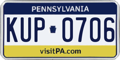 PA license plate KUP0706
