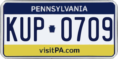 PA license plate KUP0709
