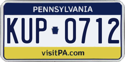 PA license plate KUP0712