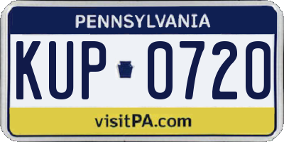 PA license plate KUP0720