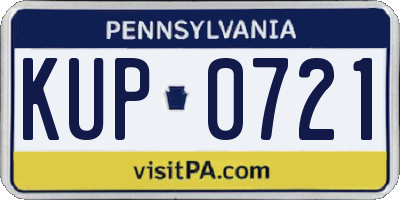 PA license plate KUP0721