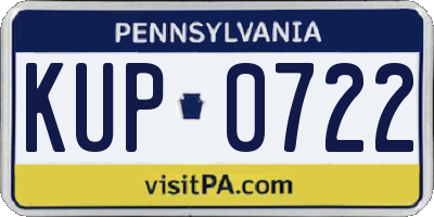 PA license plate KUP0722