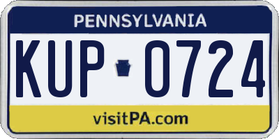 PA license plate KUP0724