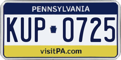 PA license plate KUP0725