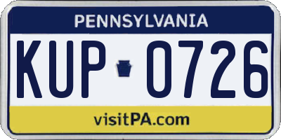 PA license plate KUP0726