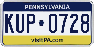 PA license plate KUP0728