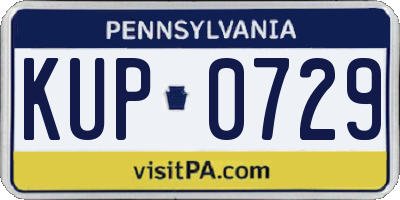 PA license plate KUP0729