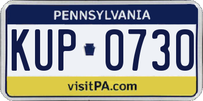 PA license plate KUP0730