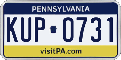 PA license plate KUP0731