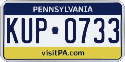 PA license plate KUP0733