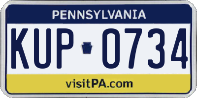 PA license plate KUP0734