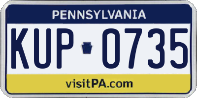 PA license plate KUP0735