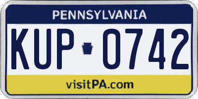 PA license plate KUP0742
