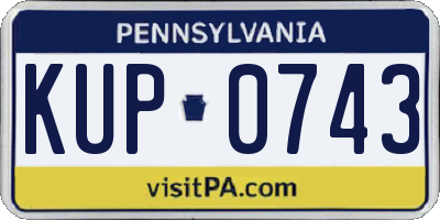 PA license plate KUP0743