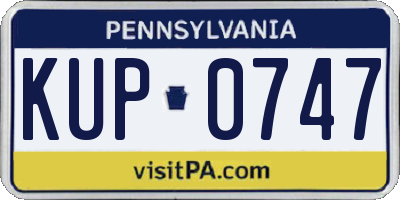 PA license plate KUP0747