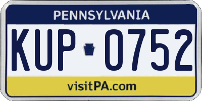 PA license plate KUP0752