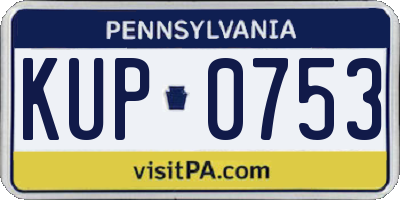 PA license plate KUP0753