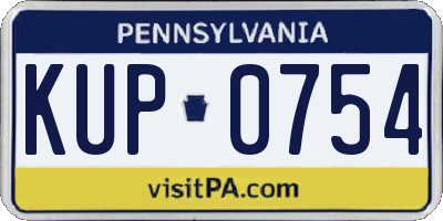 PA license plate KUP0754