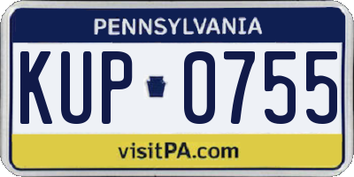 PA license plate KUP0755