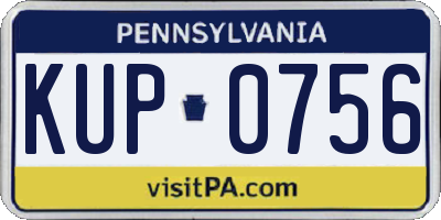 PA license plate KUP0756