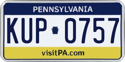 PA license plate KUP0757