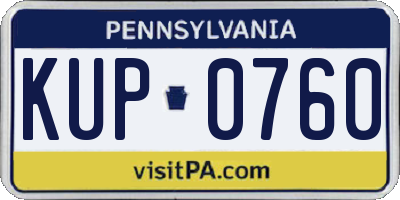 PA license plate KUP0760