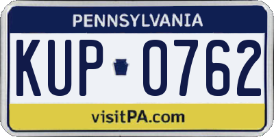 PA license plate KUP0762