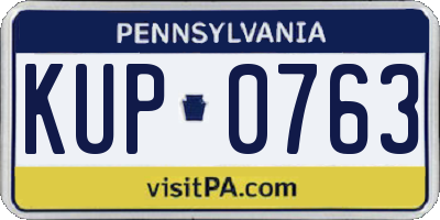 PA license plate KUP0763