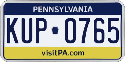 PA license plate KUP0765