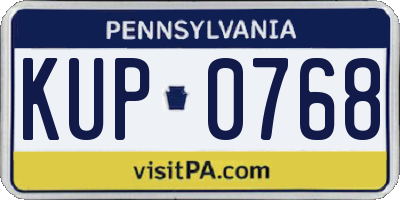 PA license plate KUP0768